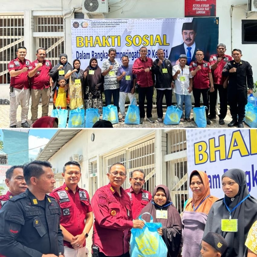 Wujudkan Pemasyarakatan Berdampak, Lapas Kelas IIA Labuhan Ruku Kembali Bagikan 83 Paket Sembako Menyambut Hari Bhakti Pemasyarakan Ke-61