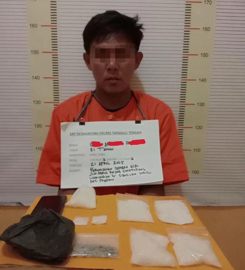 Polres Tapanuli Tengah Tangkap Pengedar Sabu dan Ekstasi, Sita Ratusan Gram Barang Bukti