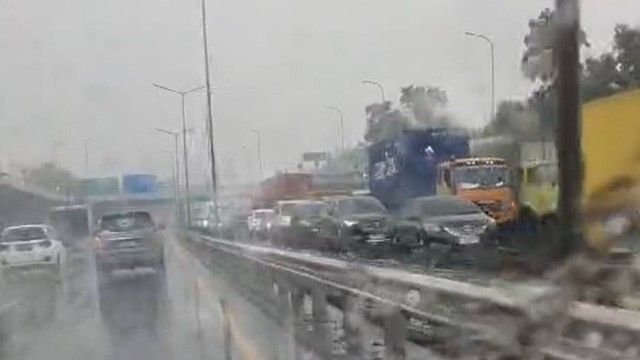 Hujan Deras dan Angin Kencang Sebabkan Pohon Tumbang di KM 24 Tol Jagorawi, Lalin Dialihkan