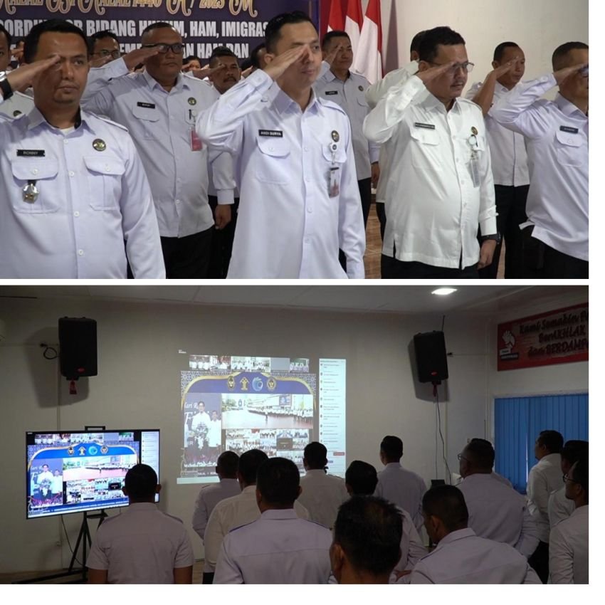 Rutan Kelas 1 Medan Ikuti Apel dan Halal Bi Halal Nasional Bersama Menko Kumham Imipas Yusril Ihza Mahendra