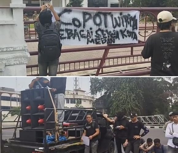 BEM SI Demo di Depan Kantor Walikota Medan, Desak Pencopotan Sekda Terkait Dugaan Nepotisme dan Korupsi