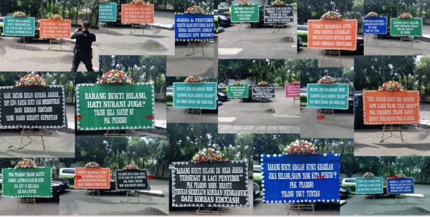 Ratusan Korban EDCCash Kirim Karangan Bunga ke Rumah Prabowo, Desak Kasus Dituntaskan