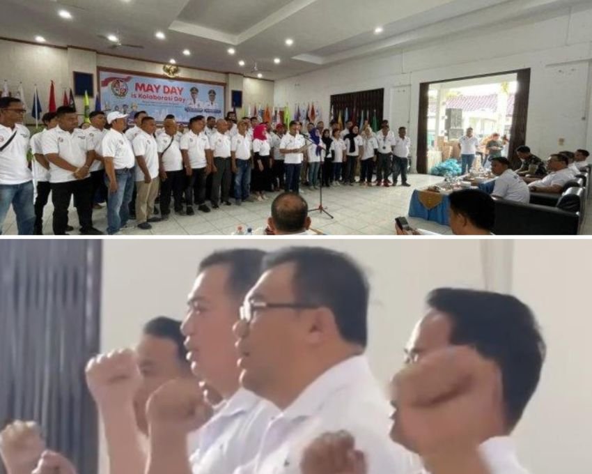 Tanpa Aksi Jalanan, 52 Serikat Pekerja Deli Serdang Bacakan Tuntutan di Depan Bupati