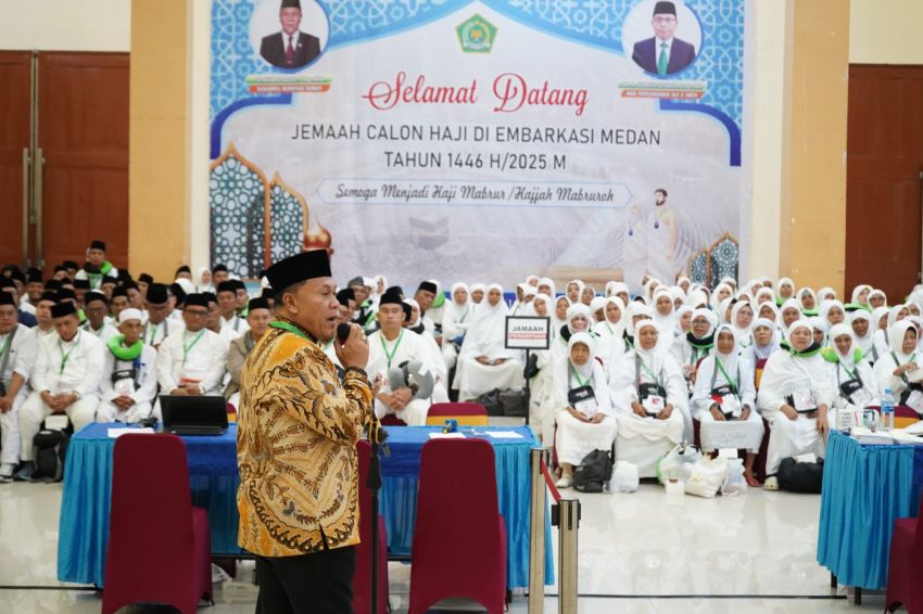 360 Jamaah Calon Haji Kloter 1 Asal Padang Sidempuan Tiba di Embarkasi Medan, PPIH Ingatkan Saling Tolong Menolong dan Kekompakan
