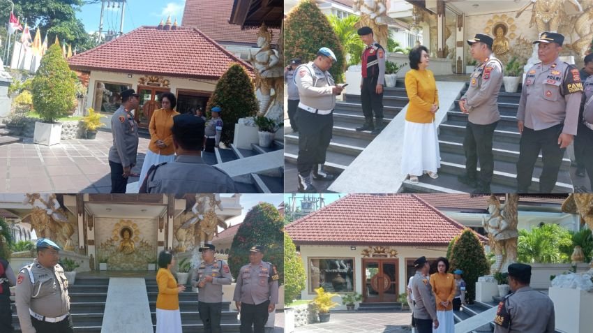 Kapolsek Kuta Selatan Sambangi Vihara Buddha Guna, Pastikan Perayaan Waisak 2025 Berlangsung Aman