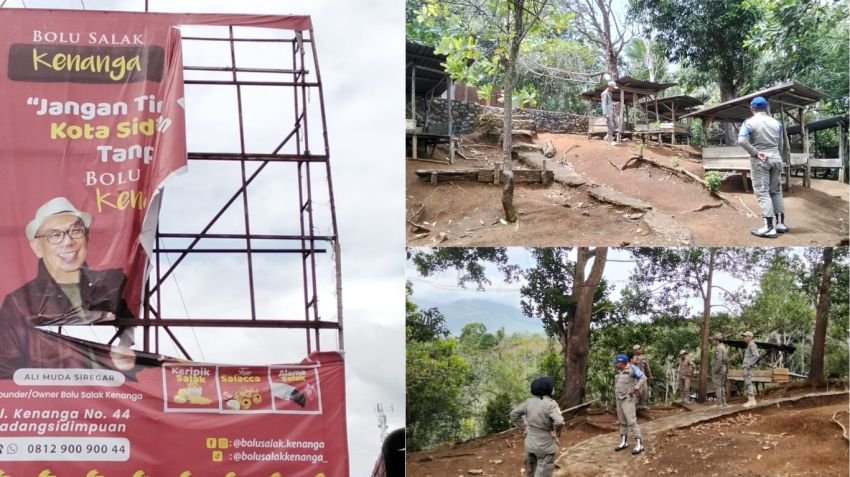 Satpol PP Padangsidimpuan Tertibkan PKL dan Baliho Rusak, Tor Simarsayang Kini Lebih Rapi