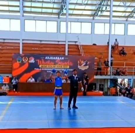 Timotius Alpredo Sianturi Menang KO, Harumkan Humbang Hasundutan di Piala Gubsu Wushu 2025
