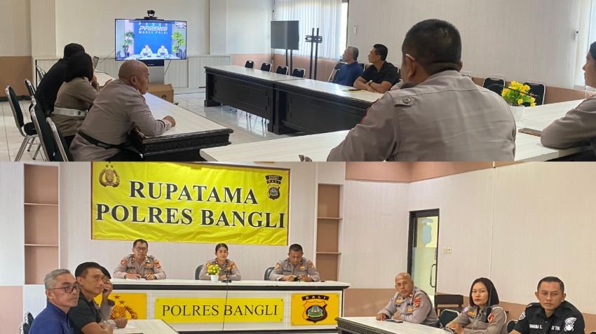 Polres Bangli Ikuti Sosialisasi Panduan Polisi untuk Masyarakat Secara Virtual