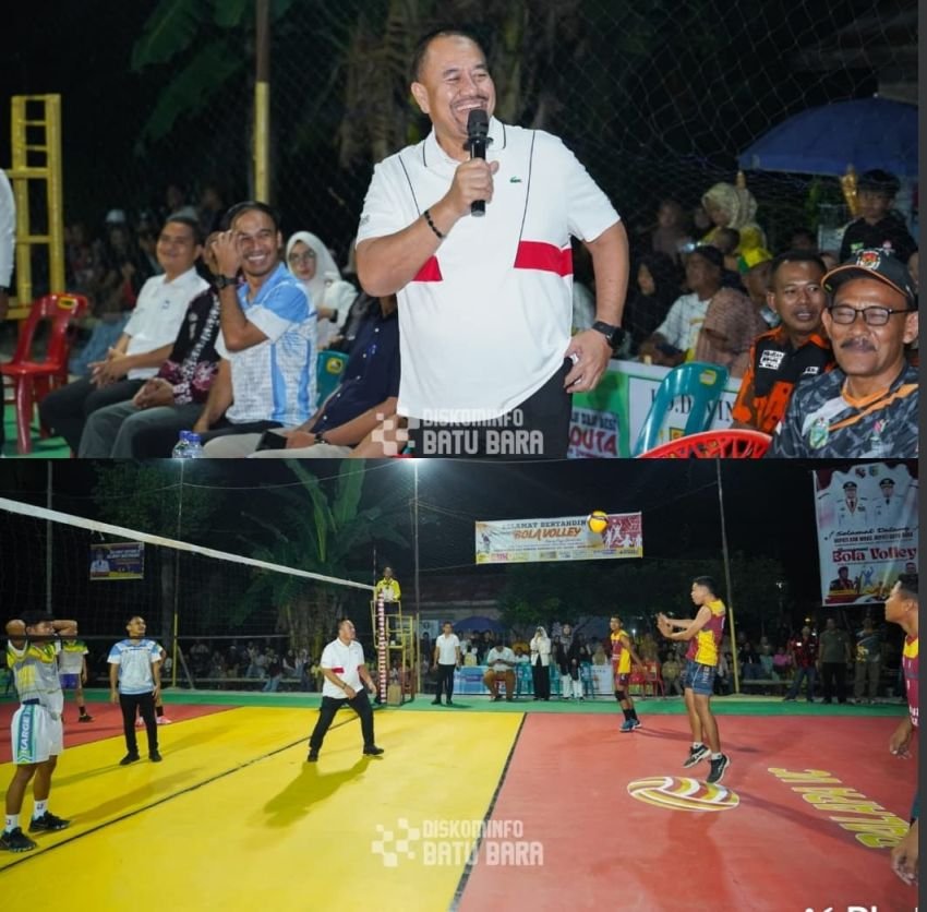 Bupati Batu Bara Resmi Buka Tournament Bola Volly Piala Ketua PP Sei Balai