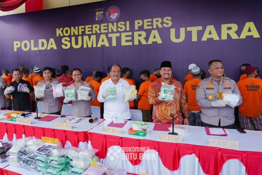 Bupati Batu Bara Hadiri Press Release Pengungkapan Kasus Tindak Pidana Narkotika