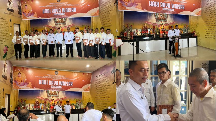 38 Warga Binaan Rutan Kelas I Medan Terima Remisi Khusus Waisak 2025