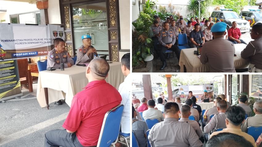 Kasi Propam Polresta Denpasar Berikan Pembinaan Etika kepada Personel Polsek Dentim