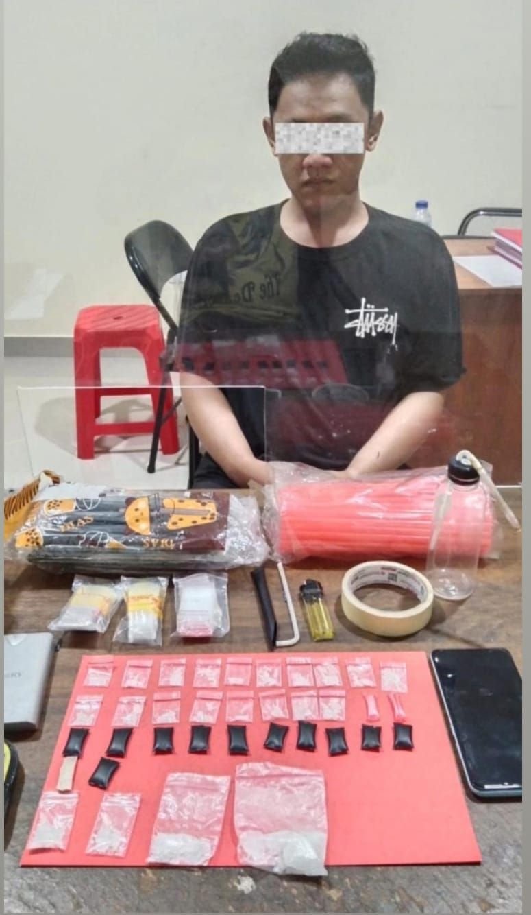 Polresta Denpasar Tangkap Pria Kediri Edarkan Sabu di Rumah Kos, 36 Paket Diamankan
