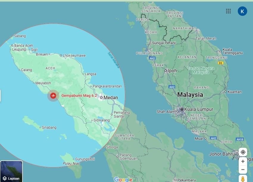 Gempabumi Magnitudo 6,2 Guncang Aceh Barat Daya, Terasa hingga Medan