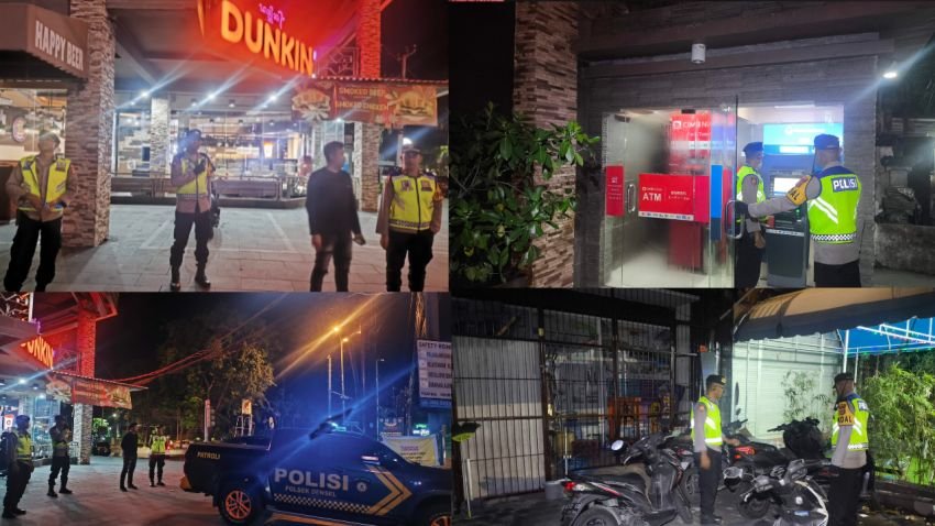 Cegah Gangguan Kamtibmas, Polsek Denpasar Selatan Gencarkan Blue Light Patrol di Titik Rawan