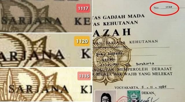 Perbedaan Penampakan Ijazah Fakultas Kehutanan UGM Jadi Sorotan, Dikaitkan dengan Isu Ijazah Jokowi Palsu