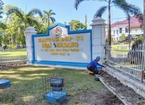 Pagar Kantor Bupati Deli Serdang Diperbaiki Usai Aksi Massa Al Washliyah