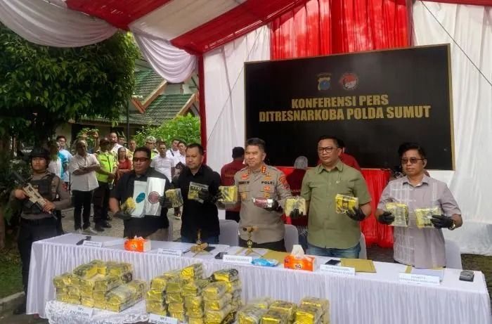 Polda Sumut Gagalkan Penyelundupan 100 Kg Sabu, Empat Tersangka Jaringan Antarprovinsi Ditangkap