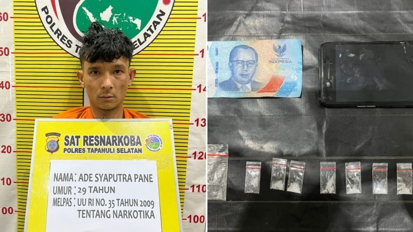 Satresnarkoba Polres Tapsel Bekuk Pengedar Shabu di Depan RSUD Sipirok