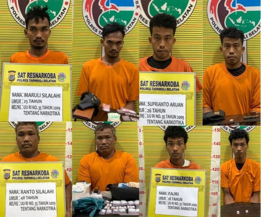 Satresnarkoba Polres Tapsel Ringkus Empat Pengedar Sabu Jaringan Keluarga di Paluta