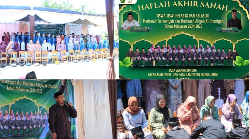 Harukan dan Penuh Makna, MTs dan MA Al Ihsaniyah Gelar Perpisahan 102 Siswa di Sarang Burung, Muaro Jambi