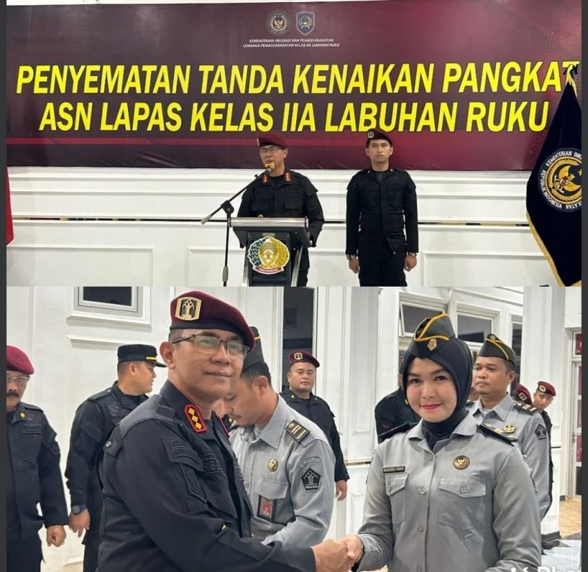 Sematkan Tanda Kenaikan Pangkat Kepada 7 Pegawai, Kalapas : Jadikan Motivasi dan Terus Tingkatkan Kinerja serta Pelayanan.