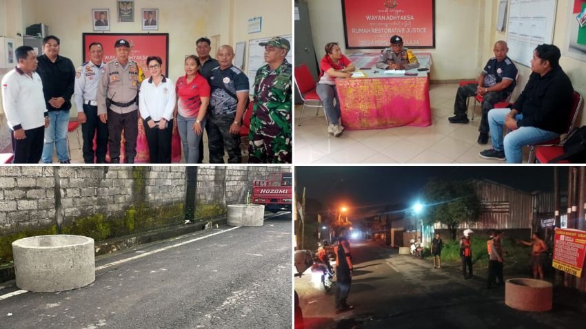 Bhabinkamtibmas Desa Pemecutan Kaja Mediasi Sengketa Buis Beton, Sepakat Awasi Parkir dan Sepadan Jalan