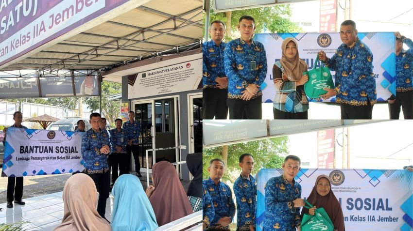Lapas Kelas IIA Jember Salurkan Bantuan Sembako untuk Warga dan Guru Ngaji Sekitar Lapas