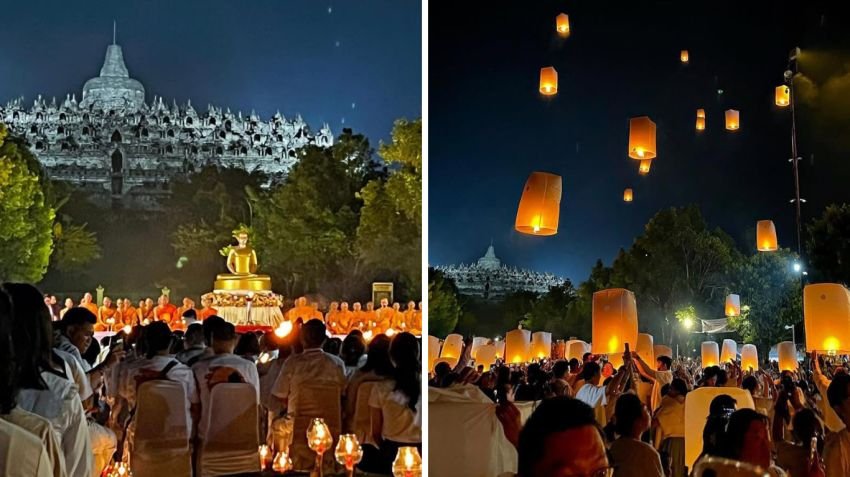 Ribuan Umat Buddha Penuhi Candi Borobudur Jelang Detik-Detik Waisak 2025