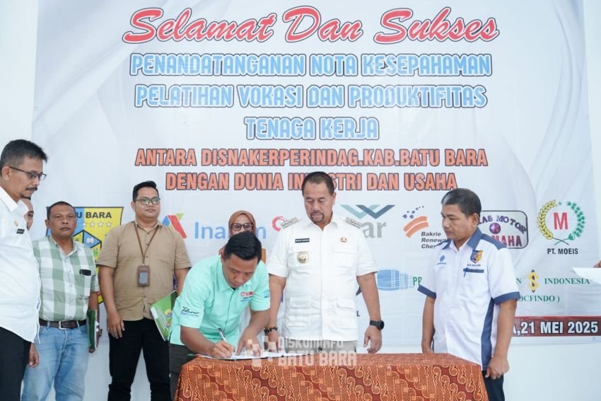 Bupati Batu Bara Hadiri Pelatihan Tenaga Kerja serta Penandatanganan MoU antara Perusahaan Batu Bara dan BLK