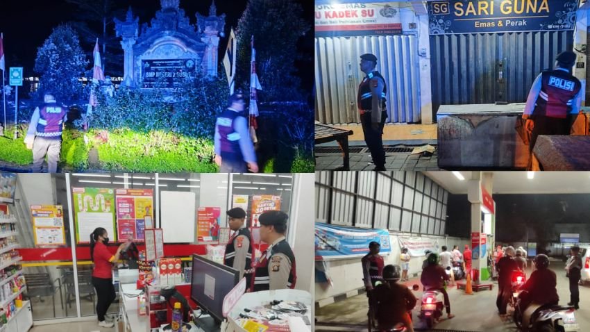 Patroli Blue Light, Sat Samapta Polres Bangli Jaga Kondusifitas Malam Hari