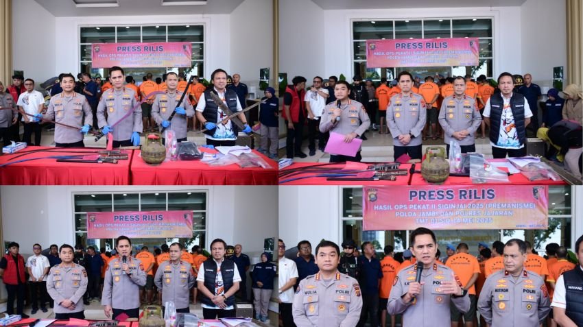 Polda Jambi Ungkap 32 Tersangka Premanisme Lewat Operasi Pekat II Siginjai 2025