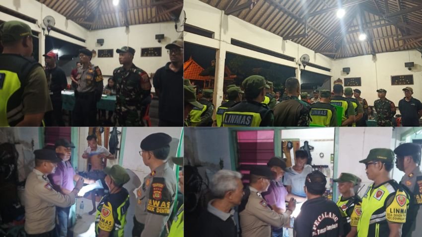 Polsek Dentim Bersama Aparat Desa Tertibkan Penduduk Pendatang Non Permanen di Dangin Puri Kelod