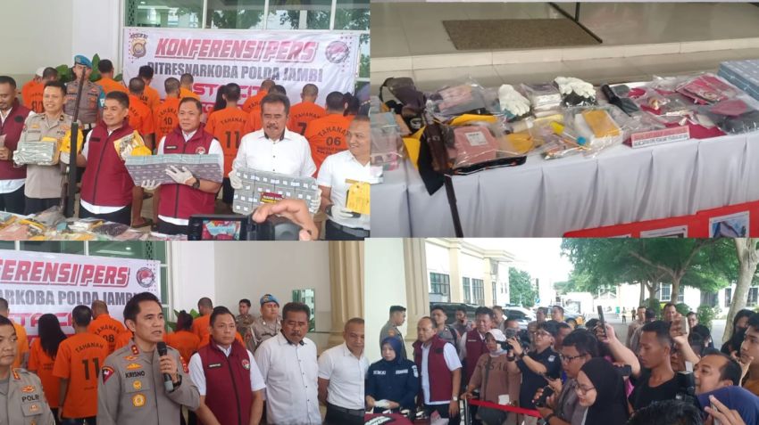 Polda Jambi Bongkar Jaringan Narkoba Internasional, Sita Aset Miliaran dan Senjata Api