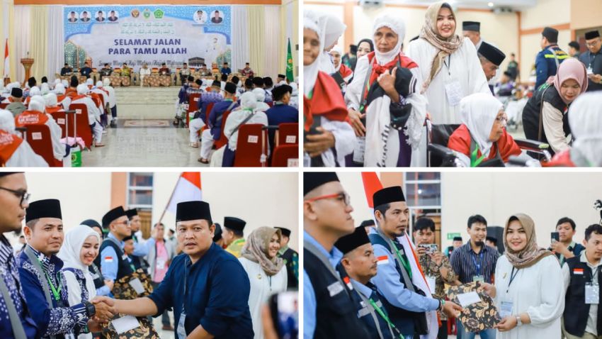 Wabup Madina dan Kakanwil Kemenag Resmi Lepas Keberangkatan 360 Jamaah Calon Haji Asal Madina di Asrama Haji Medan