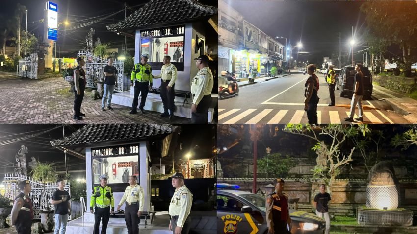 Jaga Kamtibmas, Polsek Bangli Gencarkan Blue Light Patrol di Malam Hari