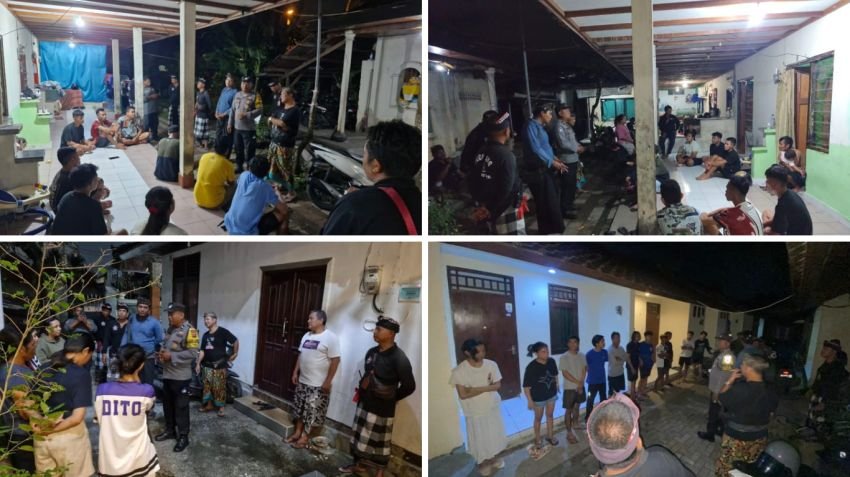 Bhabinkamtibmas Sumerta Kaja dan Pecalang Gelar Patroli Gabungan, Edukasi Kamtibmas Diberikan kepada Warga Pendatang