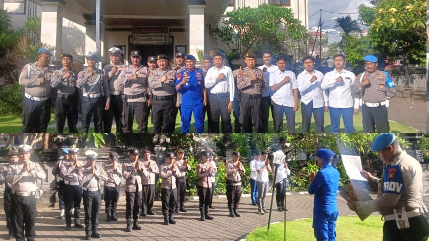 Kasat Polairud Pimpin Apel Jam Pimpinan di Polsek Kuta Selatan, Tekankan Disiplin dan Integritas
