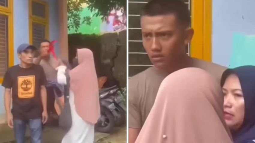 Viral! Oknum Polisi Anc4m Warga Pakai Pis4u di Sekolah, Bermula dari Keributan Anak SD