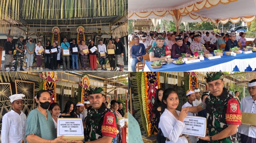 Koramil Mendoyo Gelar Bakti Sosial di SMPN 5, Wujud Kepedulian TNI terhadap Dunia Pendidikan