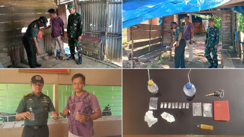 Danramil 01/B.Toru Pimpin Penggerebekan Lokasi Tempat Transaksi Narkoba