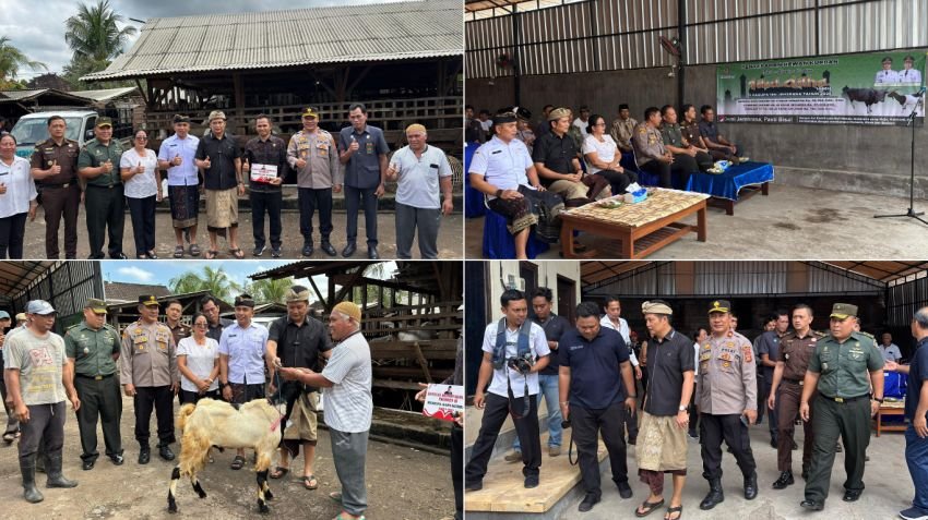 Wakapolres Jembrana Hadiri Penyerahan Bantuan Hewan Qurban dari Presiden RI dan Pemkab Jembrana