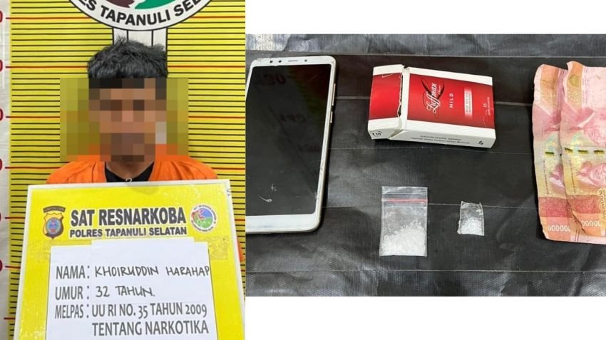 Satresnarkoba Polres Tapsel Bekuk Pengedar Sabu di Desa Parsariran, Tapsel
