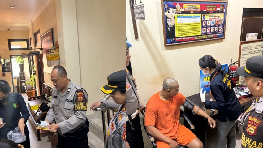 Pastikan Kesehatan Tahanan, Sidokkes Polresta Denpasar Gelar Pemeriksaan Rutin di Rutan Polsek Denbar