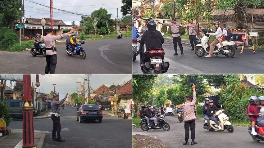 Antisipasi Kemacetan Pagi Hari, Polsek Bangli Intensifkan Pengaturan Lalu Lintas