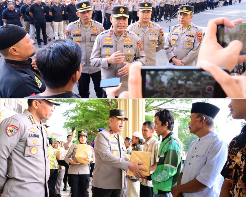 Polda Jambi Bagikan 4.500 Paket Sembako bagi Marbot, Penggali Kubur, dan Ojek Online di Hari Bhayangkara