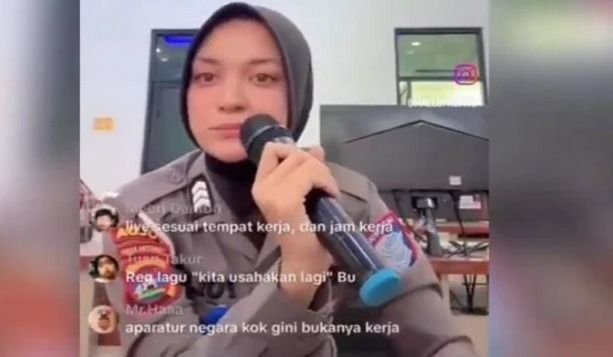 Polwan Polda Sumbar Brigadir Dhea Minta Maaf Usai Viral Karaoke di TikTok saat Jam Dinas