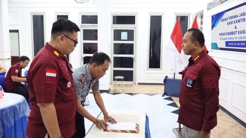 Serah Terima Jabatan Kasi Kamtib Lapas Labuhan Ruku, Haris Damanik Serahkan Tongkat Estafet ke Samuel Joga Marsahala Siregar