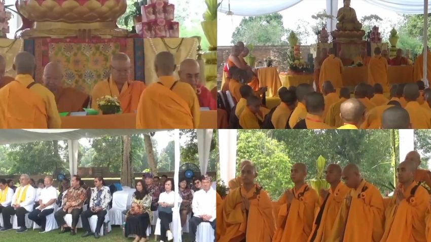 Candi Muaro Jambi Jadi Lokasi Penahbisan 9 Bhikkhu dan Pabbajja 125 Umat Buddha