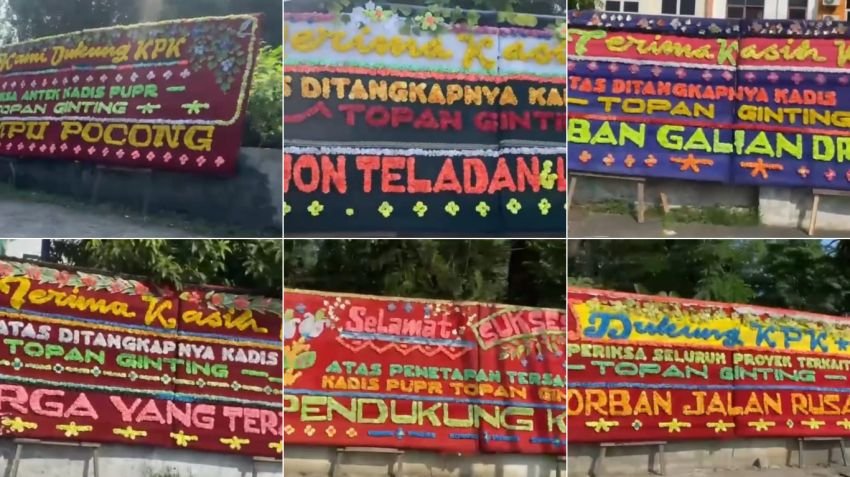 Medan Banjir Papan Bunga Dukung KPK: &ldquo;Periksa Seluruh Proyek Topan Ginting!&rdquo;